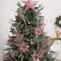 Hometravel Gold Dust Christmas Flower, Simulated Berry and Leaf Arrangement with Glitter Finish, Festive Floral Decor for Tree and Display