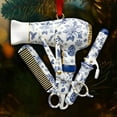 thumbnail image 1 of Hometravel Hairstylist Christmas Ornament, Hair Dryer and Scissors 2D Hanging Design, Professional Themed Tree Decor for Holiday Season, 1 of 2