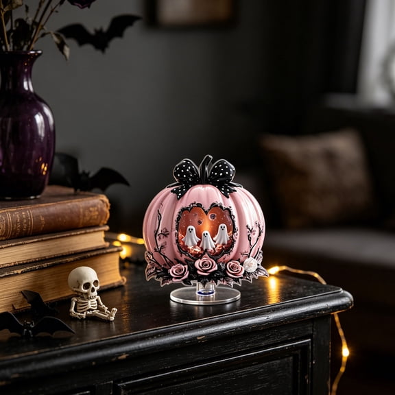 Hometravel Halloween Rotating Display Stand, 360-Degree Acrylic Turntable, Suitable for Holiday Decoration Showcase, Tabletop, Shelf, Party Centerpiece