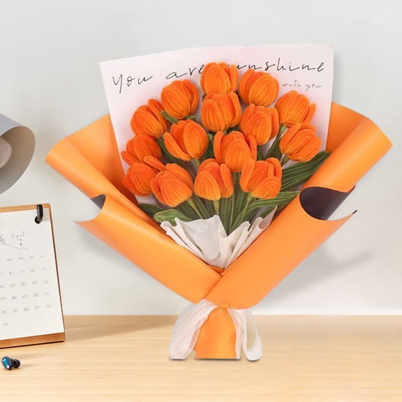 Hometravel Handmade DIY Twisted Stick Bouquet Kit, Tulip Homemade Flower Material for Woven Hand Flower Craft, Complete Supplies for Art Project, Gift Making, Craft