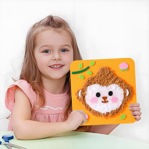 Hometravel Handmade Sewing and Yarn Embroidery Painting Material Set, Creative Cartoon Design Craft Kit for DIY Art, Fun Project for Kids, Adults, Hobby