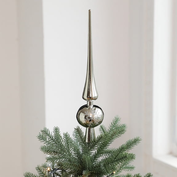 Hometravel Hanging Tree Top Star, Plastic Electroplated Snowflake Printed Topper, Christmas Tree Crown Decoration for Holiday Decor, Xmas Party, Home Celebration