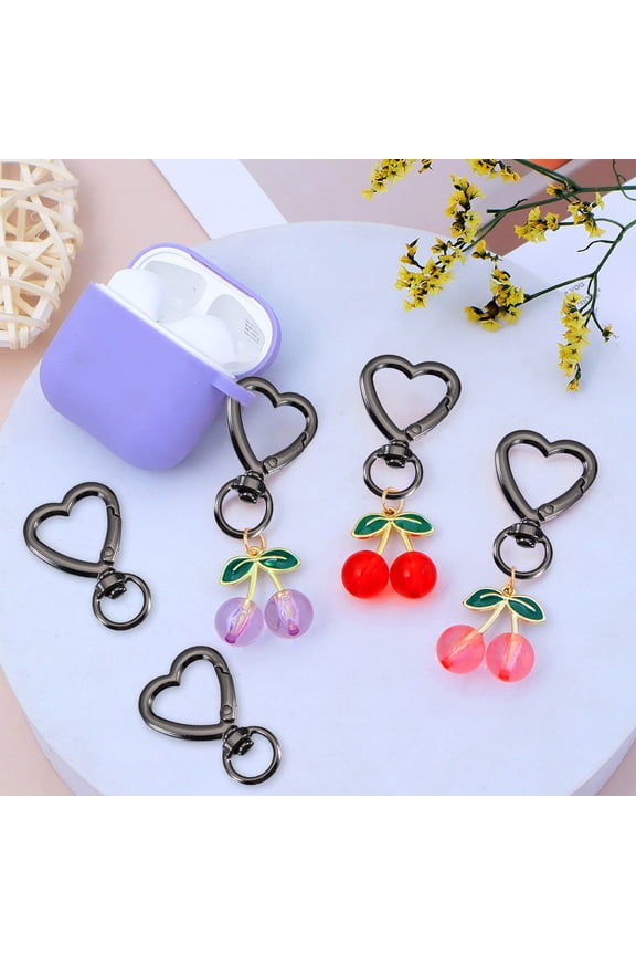 Heart Shaped Keychain Set 5-Piece, Alloy Hook Key Ring Collection, Decorative Bag Buckle Accessories for Keys, Gifts, Personal Use