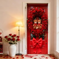 Hometravel Holiday Door Decoration, Printed Fabric Door Cover for Valentine's Day Parties, Seasonal Wall Hanging for Festival Ambiance