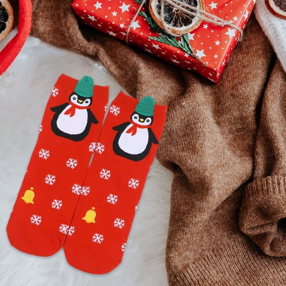 Hometravel Holiday Pattern Socks Set, Christmas Cartoon Design Mid-Length Socks, Warm Seasonal Footwear for Fall Winter, Festive Wear for Home, Gift