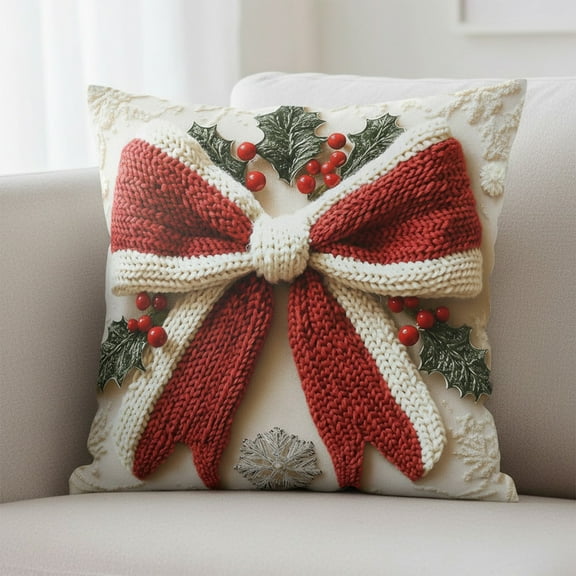 Hometravel Holiday Themed Pillow Cover 45x45cm, Soft Fabric Christmas Pattern Pillow Case, Decorative Bed Sofa Pillow Protector for Seasonal Home Decor