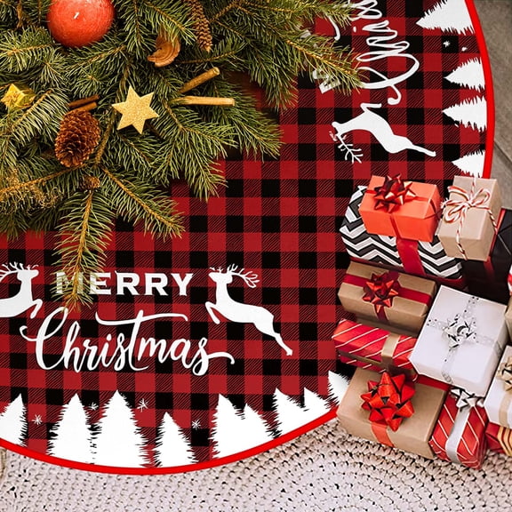 Hometravel Holiday Tree Skirt, Christmas Decoration for Tree Base, Protective Cover for Floor During Holidays, Traditional Festive Display