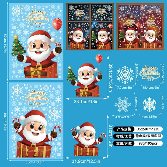 Hometravel Holiday Wall Decoration, Christmas Santa Pattern Self-Stick Wallpaper, Seasonal Character Design for Interior Wall Enhancement