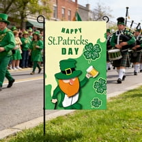 Hometravel Irish Shamrock Design Garden Flag, St. Patrick's Day Yard Decor for Festival Party, Outdoor Weather Resistant Flag for Pole, Porch, Patio, Green