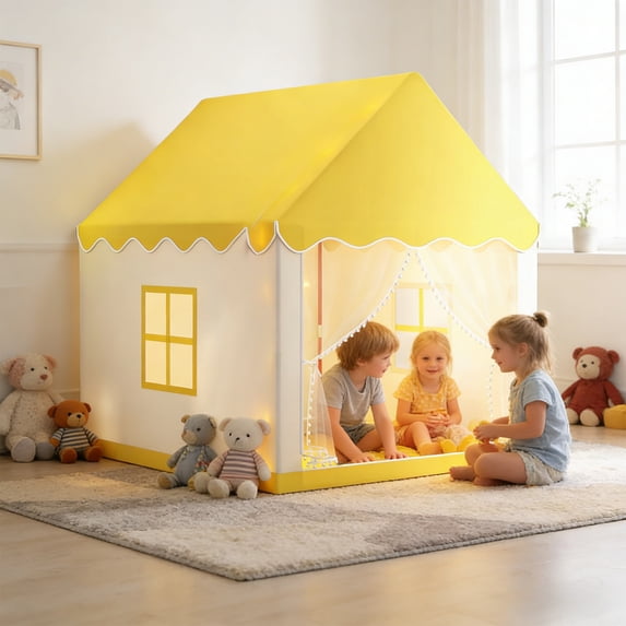 Hometravel Kids Play Tent, Foldable Indoor Castle Toy House, Up Game Tunnel for Bedroom, Outdoor Garden, Reading Relaxation Corner