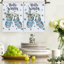 Hometravel Kitchen Dish Towels Merry Christmas, Winter Theme Drying Cloth for Cooking, Absorbent Tea Towels for Baking and Kitchen Cleaning Tasks