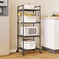 thumbnail image 1 of Hometravel Kitchen Storage Cart with Wheels, Bathroom Organization Rack, Microwave Stand with Shelves for Laundry Room Pantry, 1 of 6