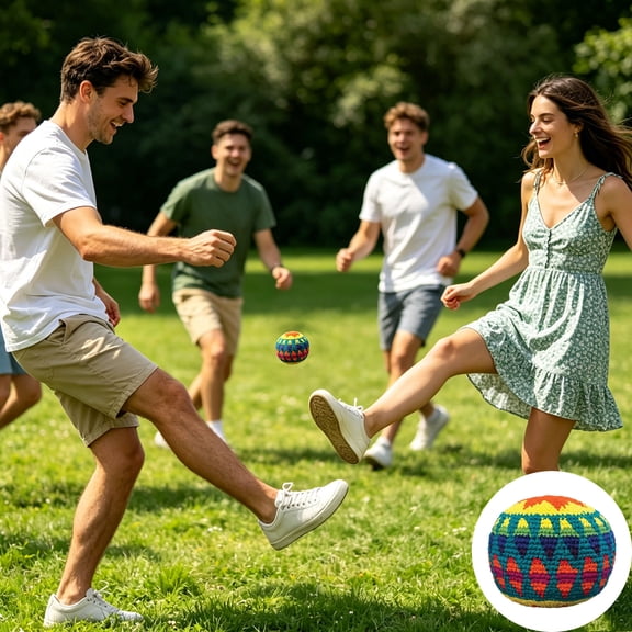 Hometravel Knitted Colorful Patterned Bean Bags, Quartz Sand Filled Throwing Game Props, Soft Toss Game Balls for Outdoor Lawn, Backyard, Party, Carnival, Family Game Night