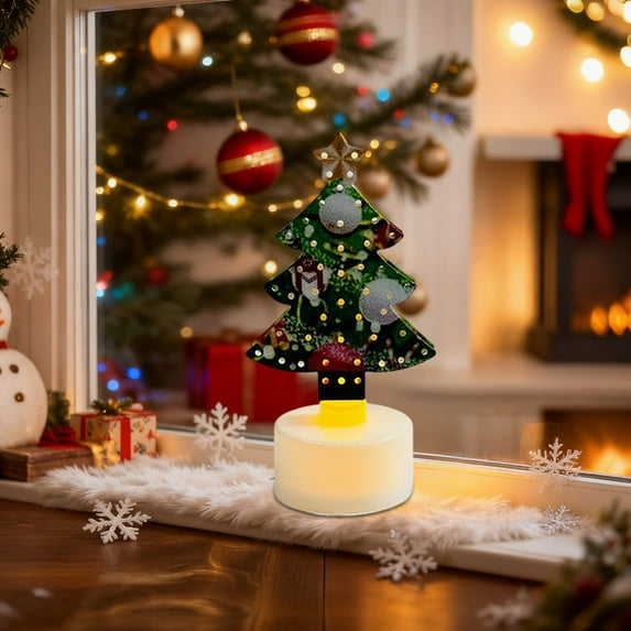 Hometravel LED Christmas Candle Light, Electronic Decorative Night Light, Festive Shape Candles for Tabletop and Shelf Display