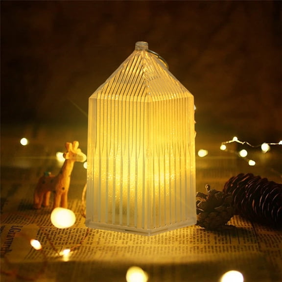 Hometravel LED Electronic Candle Light, Crystal Style Christmas Ornament, Portable Small Windproof Lamp for Tree, Seasonal Display, Nightlight