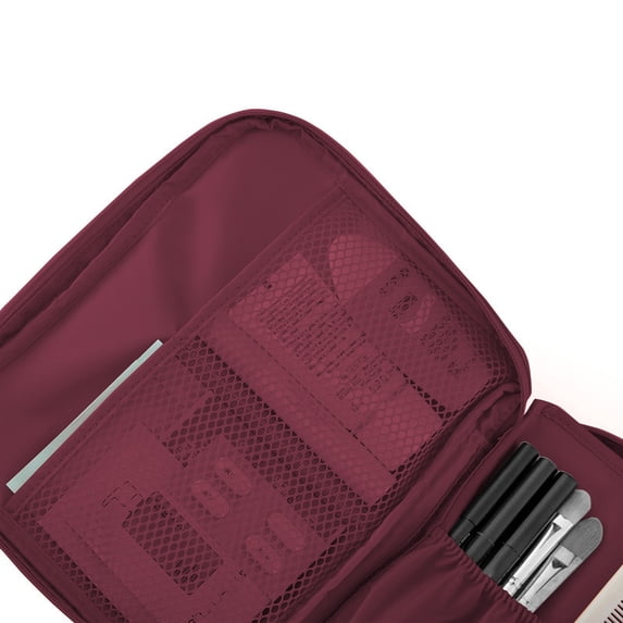 Hometravel Large Capacity Waterproof Makeup Bag, Multifunctional Travel Toiletry Organizer with Double Layers, Portable Cosmetic Storage Pouch for Women