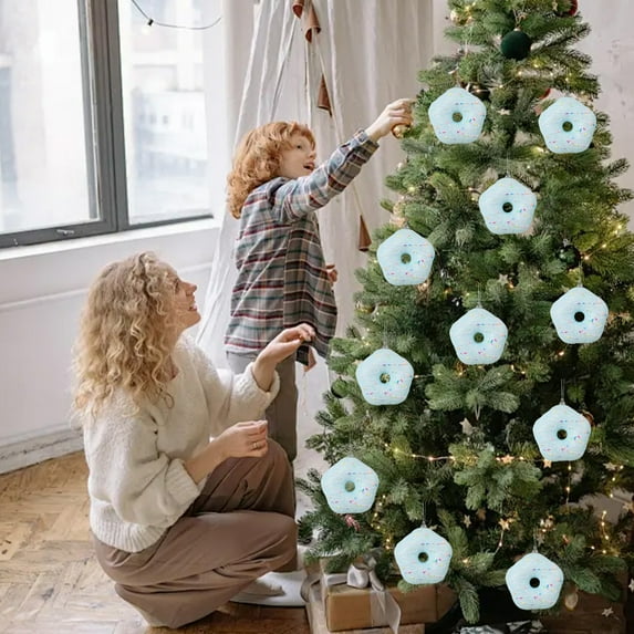 Hometravel Macaron Christmas Ornaments, Pastel Color Ice Cream Theme Decor, Sweet Design Hanging Pieces for Tree and Venue Setup