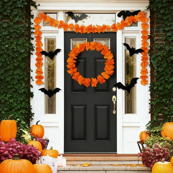 Hometravel Marigold Flower String, Day of the Dead Festival Decor Garland, Traditional Flower Arrangement for Holiday Celebration, Display