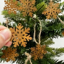 Hometravel Metal Snowflake Ornaments, Rustic Finish Christmas Tree Decorations, Vintage Style Hanging Pieces for Holiday Display