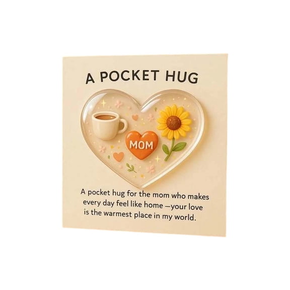 Hometravel Mother's Pocket , Heart Shaped Decorative Token with Greeting Card, Sentimental Keepsake for Appreciation and Love