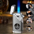 thumbnail image 1 of Hometravel Multi-Function 4 Flame Windproof Lighter, Portable Refillable Butane Torch for Outdoor Camping, Kitchen Candle Use, 1 of 6
