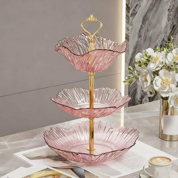 Hometravel Multi Layer Serving Tray, Stackable Snack Plate for Coffee Table and Party, Decorative Dish Set for Fruits, Candy, Appetizers, Tea Time