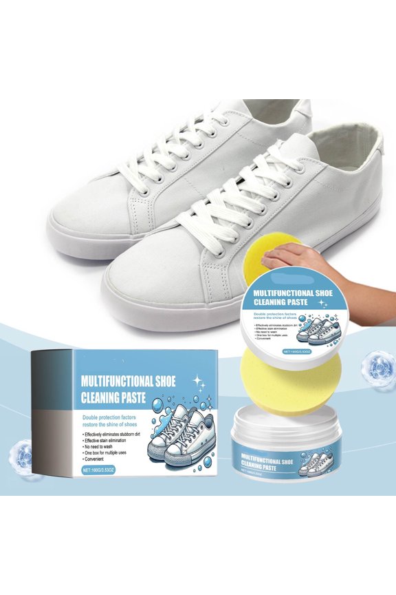 Multi Purpose Shoe Cleaning Paste, Formula for White Sneakers, Easy Application Cleaner for Footwear, Stain Removal Tool for Casual Shoes