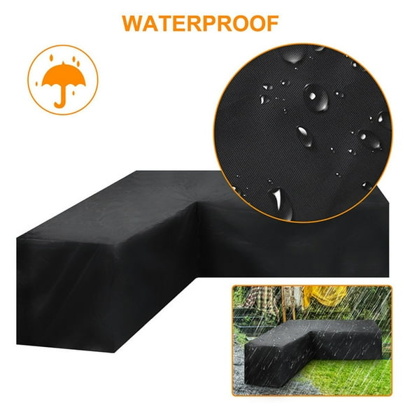 Hometravel Outdoor Furniture Cover, 210D Fabric Water-Resistant Corner Sofa Protector for Garden Patio, Durable and Breathable Cover for V-Shaped Sectional, Couch, Loveseat