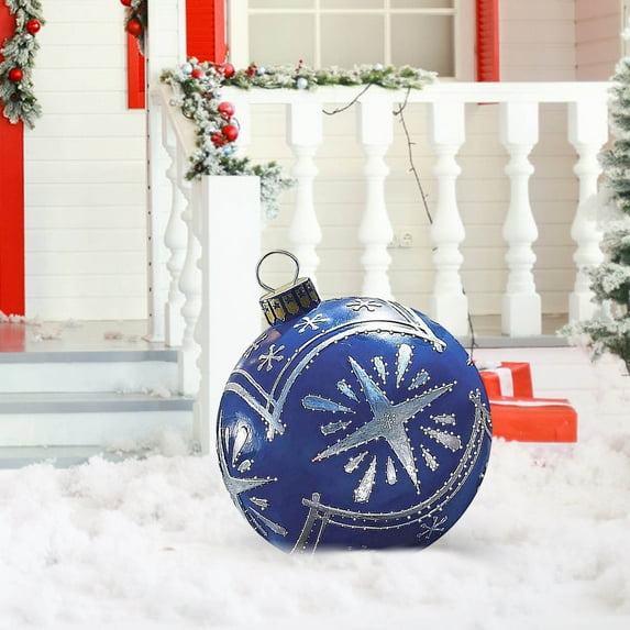 Hometravel Outdoor Inflatable Christmas Ball, 60cm PVC Large Decoration for Yard, Inflatable Holiday Sphere for Garden, Festive Lawn Decor