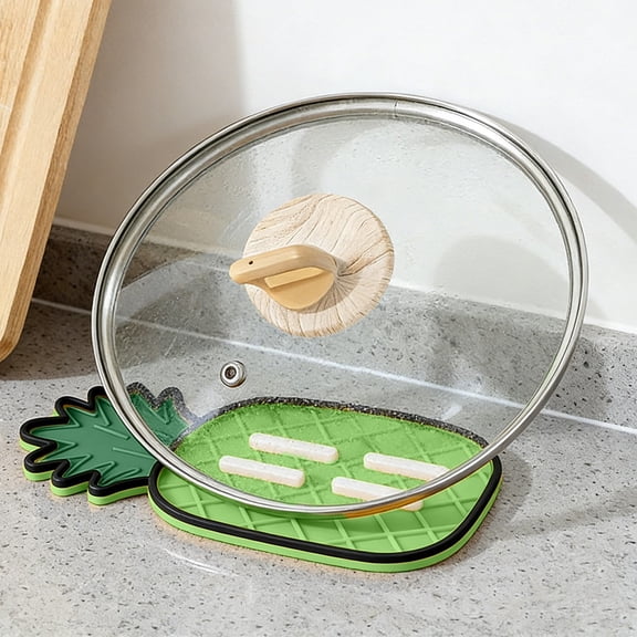 Hometravel Pineapple Pot Lid Rack and Insulation Pad, Cutting Board Placement Pad and Dining Pad Set, Soap Drainage and Cup Pad Fruit Series Kitchen Organizer