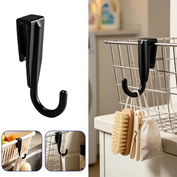 Hometravel Plastic Buckle Flat Strip Hooks, S-Shaped Heavy Duty Hanging Organizer, Non-Slip Storage Rack for Kitchen, Bathroom, Closet Use