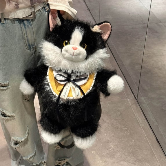 Hometravel Plush Ragdoll Cat Backpack, Cute Kitty Design Double Shoulder Bag Toy, Soft and Huggable Doll Backpack for Casual Wear, Outings, and Playful Accessory