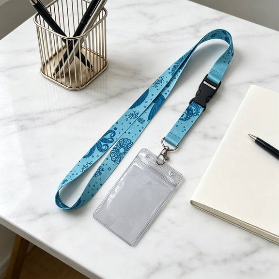 Hometravel Polyester Lanyard with Custom Printing, Polyester Woven Strap Card Holder for Employee ID Cards, for Work, Event, Conference, Trade Show