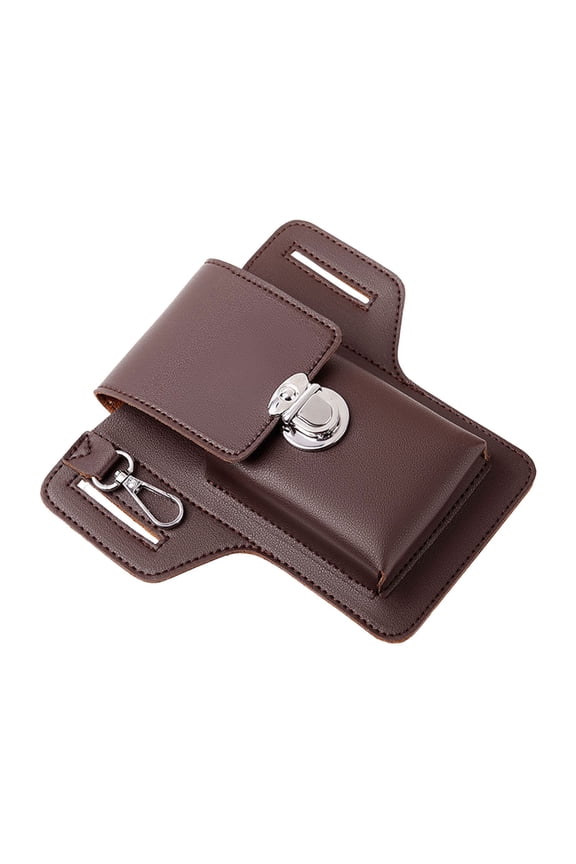 Portable Pouch for Men Working at Construction, Wearable Belt Storage Bag with Leather Design, Compact Waist Pack for Tools, Cigarettes and Documents