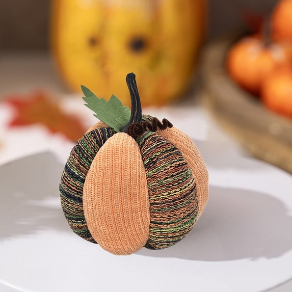 Hometravel Pumpkin Shaped Throw Pillow, Fall Decorative Plush Cushion, Handmade Soft Ornament for Home, Sofa, Bedroom, Thanksgiving, Halloween Decor