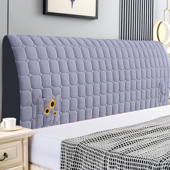 Hometravel Quilted Vertical Striped Bed Head Cover, Full Coverage Dirtproof and Stretchable Fabric Cover, Thin and Thick Padding Headboard Protector for Bedroom