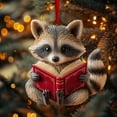 thumbnail image 1 of Hometravel Reading Fox Christmas Ornament, Book-Themed Animal Hanging Decor with Raccoon, Literary Inspired Xmas Decoration for Tree, Home, Book Lovers, 1 of 2