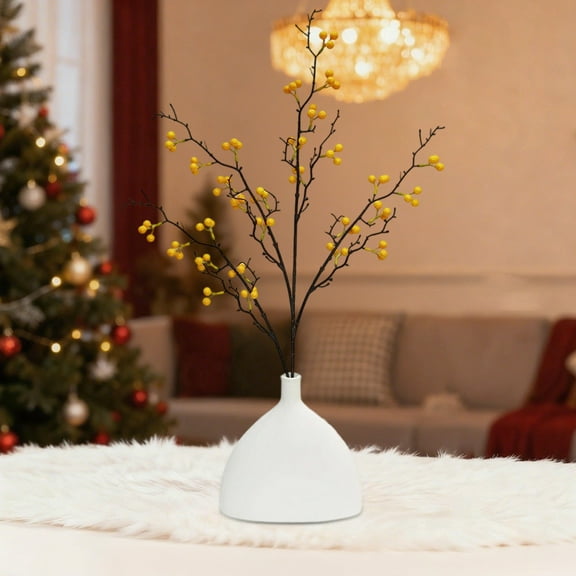 Hometravel Red Berry Home Decor, Simulation Holly Berry and Red Fruit Arrangement, New Year Eve Flower Ornament, Festive Home Decoration for Table, Shelf