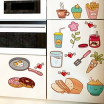 Hometravel Refrigerator Wall Stickers, Cute Cartoon Kitchen Decal Set, Self-Adhesive Decorations for Appliances, Cabinets, Restaurant Walls