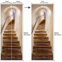 Hometravel Removable Peel and Stick Door Decals, High Realism PVC Waterproof Wallpaper, Self-Adhesive DIY Door Cover for Home, Rental, Interior Upgrade