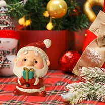 Hometravel Resin Christmas Figurine Set, Santa Snowman Tree Bear Decor, Holiday Theme Small Sculptures for Gift and Display