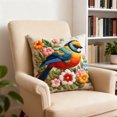 thumbnail image 1 of Hometravel Retro Floral and Bird Cushion Covers, Simulated Embroidery Print Pillow Cases, Vintage Style Sofa Decor for Living Room, Bedroom, Home, 1 of 6