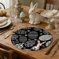 thumbnail image 1 of Hometravel Round Linen Placemats, Easter Bunny Egg Print Table Mat, Washable Cotton Dinner Placemat for Party, Dining Table, Kitchen Decor, 1 of 6