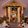 thumbnail image 1 of Hometravel Seasonal Door Decoration, Christmas Print Door Cover with Santa Pattern, Festive Interior Decor for Living Room, Entryway, 1 of 6