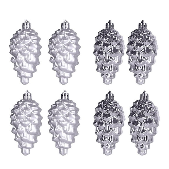 Hometravel Shaped Christmas Ornaments, 9cm Plastic Pinecone Pendants, 8-piece Electroplated Tree Decor Collection