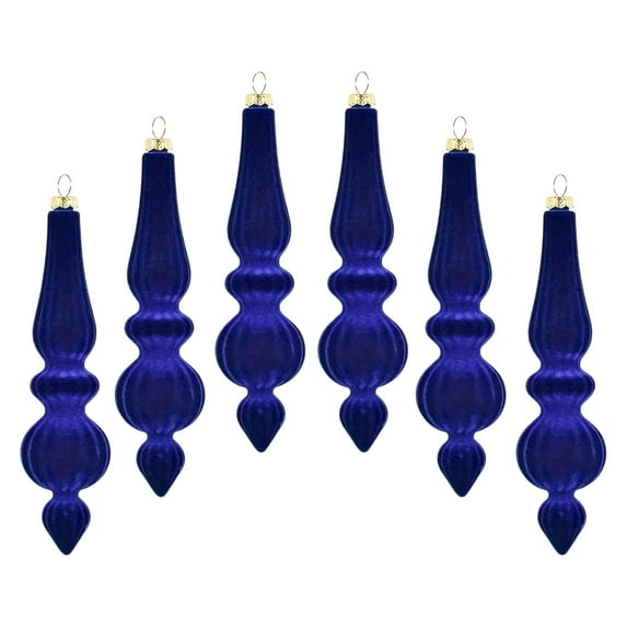 Hometravel Shaped Velvet Christmas Ornaments, Flocked Cone-Shaped Hanging Decor for Trees, Multi-Color Festive Decorations for Holiday Display, 6-Piece Hanging Set