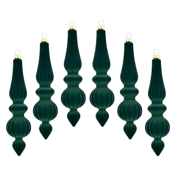 Hometravel Shaped Velvet Christmas Ornaments, Flocked Cone-Shaped Hanging Decor for Trees, Multi-Color Festive Decorations for Holiday Display, 6-Piece Hanging Set