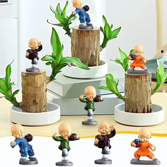 Hometravel Small Decoration Home Decor, Living Room Tea Table Doll Figurine Set, Zen Style Resin Ornament Collection for Shelf, Desk, and Decorative Display