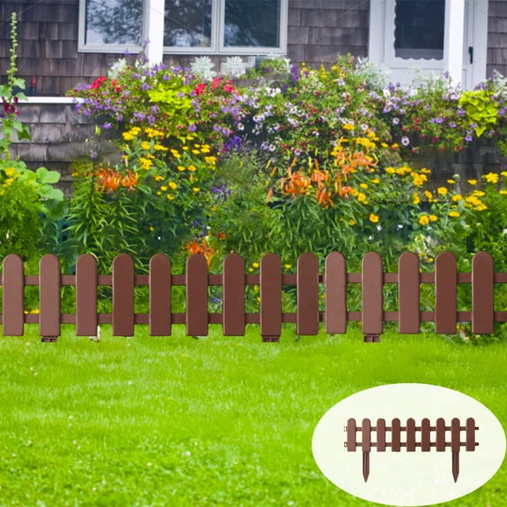 Hometravel Small Garden Border Fence, Decorative Mini Fence for Yard and Home, Outdoor Landscape Edging for Plants, Easy Assembly Fence for Patio, Flower Bed, Pathway