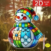 Hometravel Snowman Christmas Acrylic Ornament, Flat Hanging Decor for Home, Glass Window and Porch Display, Seasonal Winter Theme Decoration